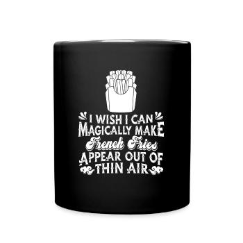 Pommes Frites French Fries Fritten - Tasse einfarbig - Schwarz - Vorne