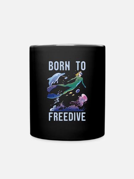 Freediver Apnea Diving Freediving Gift - Full Colour Mug - black