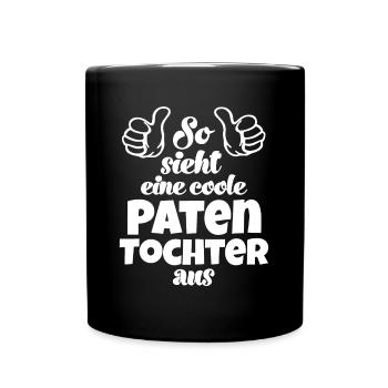 So sieht eine coole Patentochter aus Gottimeitli - Tasse einfarbig - Schwarz - Vorne
