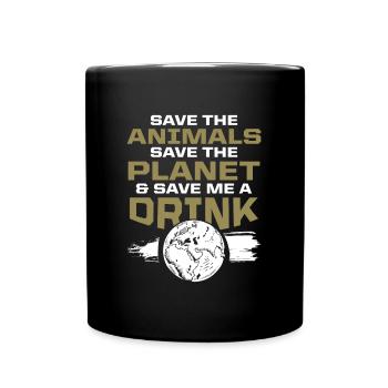animal welfare environmental protection - Full Colour Mug - black - Front