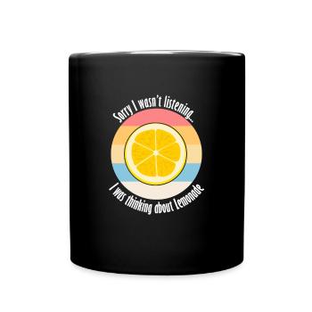 Citrus Fruit Lemon Ironic Quote Penser aux citrons - Mug uni - noir - Devant