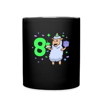 Mit Schaf - Mädchen Geburtstag 8 Jahre - Tasse einfarbig - Schwarz - Vorne