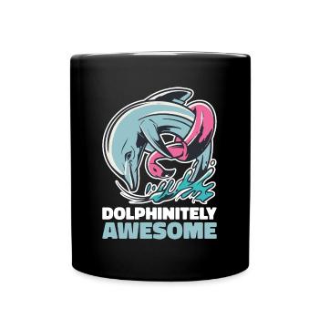 Cadeau rétro dauphin dauphin - Mug uni - noir - Devant
