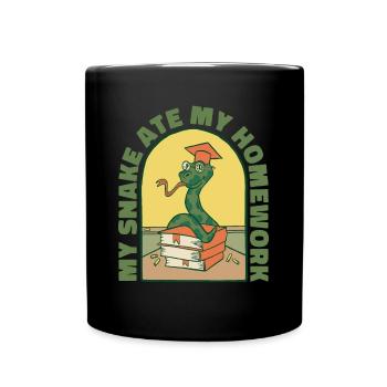 My Snake Ate My Homework Snakes Gift - Full Colour Mug - black - Front