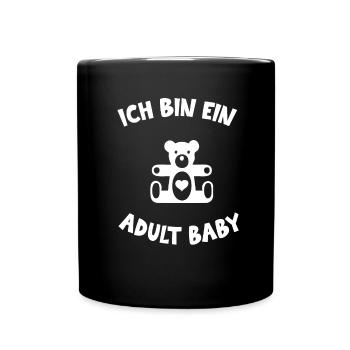 Adult Baby Windel Fetisch Diaper Frauen Männer - Tasse einfarbig - Schwarz - Vorne