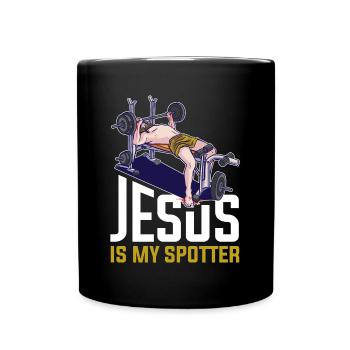 Jesus Is My Spotter Jesus Gift - Full Colour Mug - black - Front