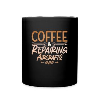 Café mécanicien d’aéronefs et réparation d’aéronefs - Mug uni - noir - Devant