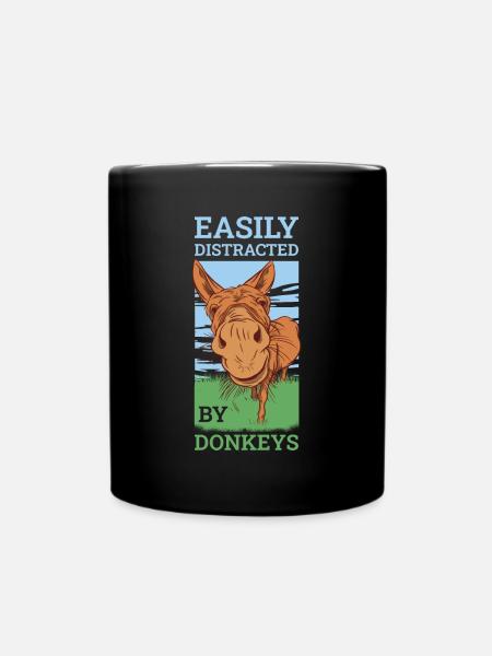 Facilement distrait par des ânes Ânes Donkeys Cadeau d’âne - Mug uni - noir