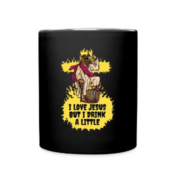 J’aime Jésus mais je bois un petit cadeau de Jésus - Mug uni - noir - Devant