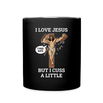 J’aime Jésus mais je mange un petit cadeau de Jésus - Mug uni - noir - Devant