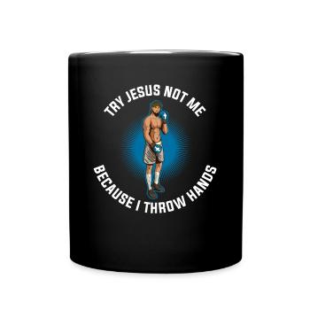 Try Jesus Not Me Jesus Gift - Full Colour Mug - black - Front