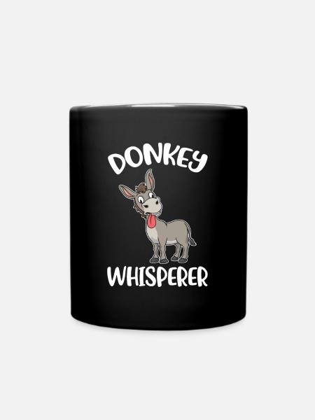 Donkey Whisperer Donkey Gift - Full Colour Mug - black