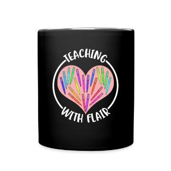 Teaching With Flair Lehrer Geschenk - Tasse einfarbig - Schwarz - Vorne