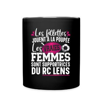 Lens Lensois Supportrice Football Cadeau Femme - Mug uni - noir - Devant