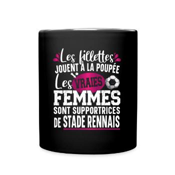 Stade Rennais Supportrice Football Cadeau Femme - Mug uni - noir - Devant