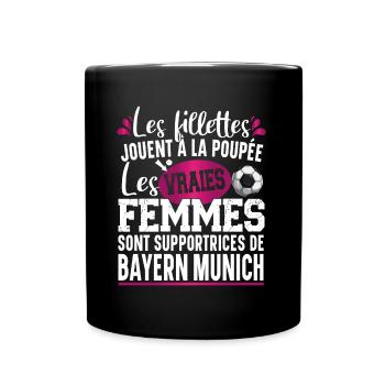 Bayern Munich Supportrice Football Cadeau Femme - Mug uni - noir - Devant
