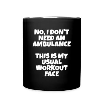 Funny Gym Saying Fitness Sport Quote - Full Colour Mug - black - Front
