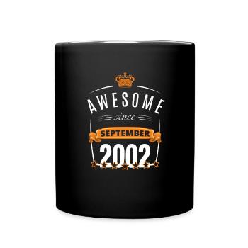 September 2002 geboren - Tasse einfarbig - Schwarz - Vorne