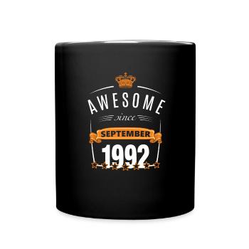 September 1992 geboren - Tasse einfarbig - Schwarz - Vorne