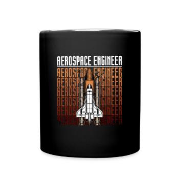 Aerospace Engineer Rocket Science Space Retro - Tasse einfarbig - Schwarz - Vorne
