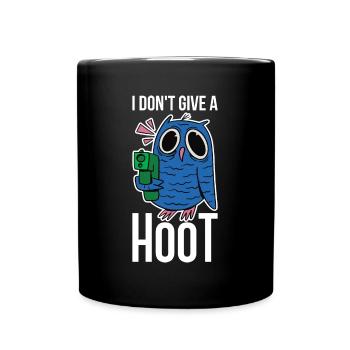 I Dont Give A Hoot Eule Geschenk - Tasse einfarbig - Schwarz - Vorne