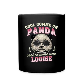 Cool Comme Un Panda, Cool Comme Une Louise - Mug uni - noir - Devant
