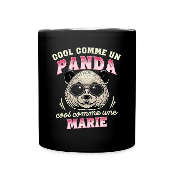 Cool Comme Un Panda, Cool Comme Une Marie - Mug uni - noir - Devant