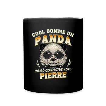Cool Comme Un Panda, Cool Comme Un Pierre - Mug uni - noir - Devant