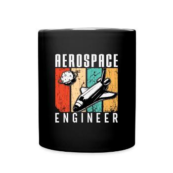 Aerospace Engineer Rocket Space Engineering Retro - Tasse einfarbig - Schwarz - Vorne