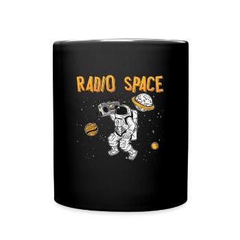 Music Lover Astronomy Radio Space Stars Universe - Full Colour Mug - black - Front