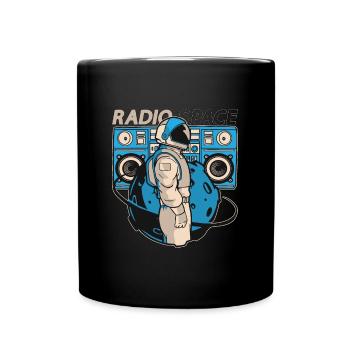 Astronomy Stars Music Lover Radio Space Universe - Full Colour Mug - black - Front