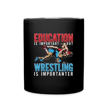 Catch Wrestling Education Is Important Wrestler - Full Colour Mug - black - Front