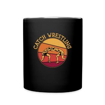 Catch Wrestling Wrestler Fight Grappling Retro - Full Colour Mug - black - Front