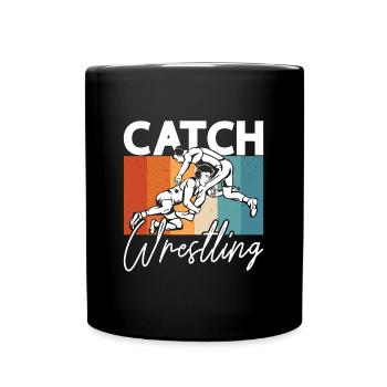 Catch Wrestling Wrestler Sport Retro Grappling - Full Colour Mug - black - Front