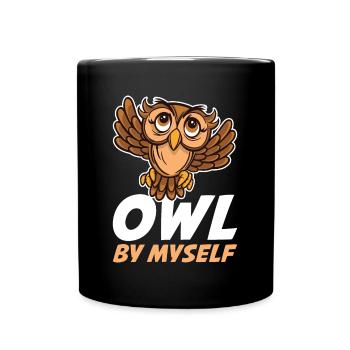 Owl By Myself Eule Geschenk - Tasse einfarbig - Schwarz - Vorne