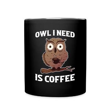Cadeau Coffee Owl Owl - Mug uni - noir - Devant