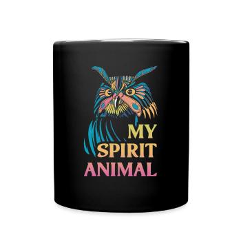 Owl Spirit Animal Owl Cadeau - Mug uni - noir - Devant