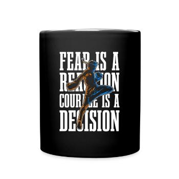 Muay Thai Fear Is A Reaction Fighter Thai Boxing - Tasse einfarbig - Schwarz - Vorne