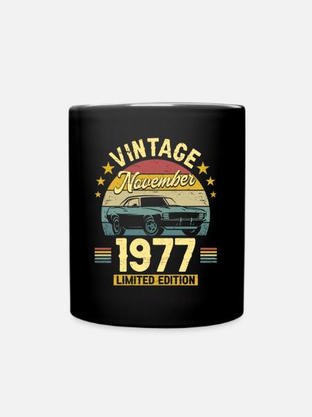 Vintage Novembre 1977 45 Ans Anniversaire - Mug uni - noir