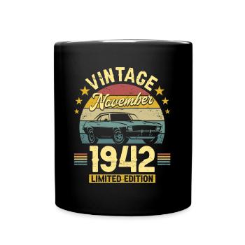Vintage November 1942 80 years Anniversary - Full Colour Mug - black - Front