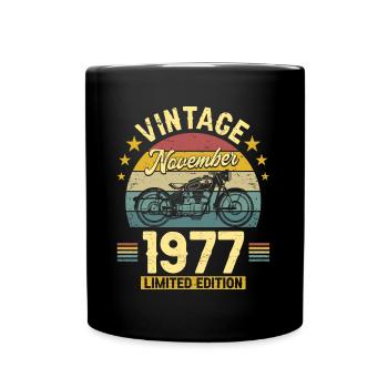 Vintage November 1977 45 years Anniversary - Full Colour Mug - black - Front