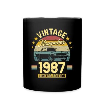 Vintage November 1987 35 years Anniversary - Full Colour Mug - black - Front