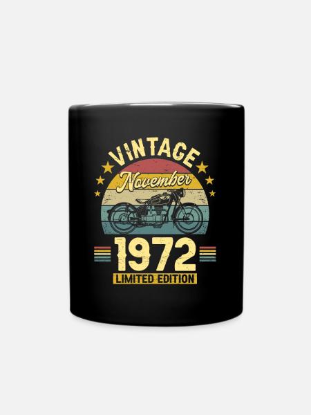Vintage Novembre 1972 50 Ans Anniversaire - Mug uni - noir