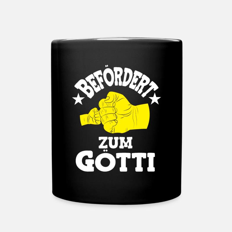 Befördert zum Götti Patenonkel Schweiz Taufpate - Tasse einfarbig - Schwarz