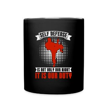 Taekwondo Self Defense Fighter Fight Sport Karate - Tasse einfarbig - Schwarz - Vorne