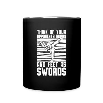 Taekwondo Think Of Your Opponents Fighter Fight - Tasse einfarbig - Schwarz - Vorne