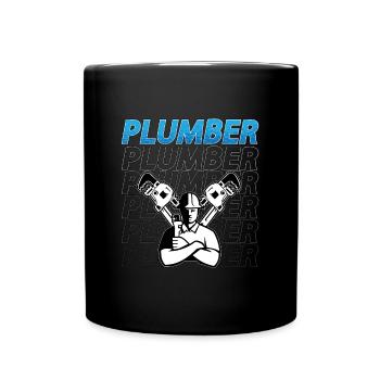 Plombier Outil Construction Plomberie Tuyauterie Plombiers - Mug uni - noir - Devant