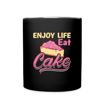 Baker Baking Enjoy Life Eat Cake Bakery Chef Cake - Full Colour Mug - black - Front