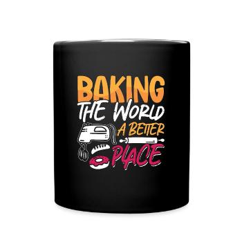 Baker Baking The World A Better Place Bakery Cake - Full Colour Mug - black - Front