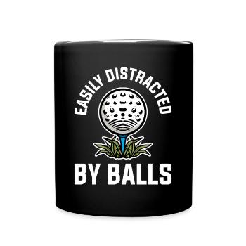 Facilement distrait par des balles Golf Golf Cadeau - Mug uni - noir - Devant